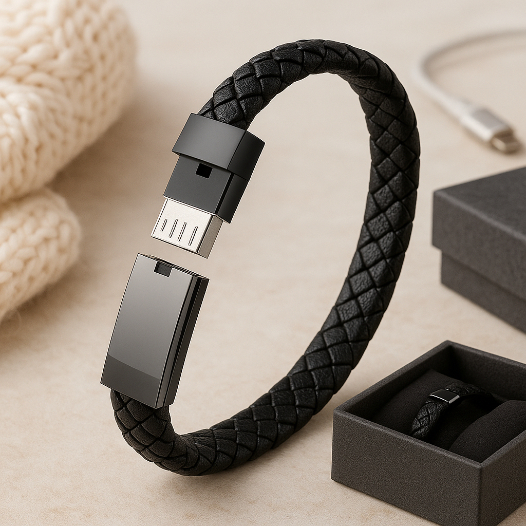 USB Bracelet Charger β Leather Design