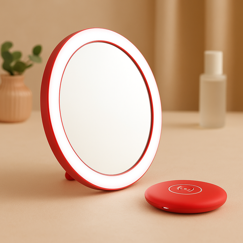 Rechargeable LED Handheld Pocket Makeup Mirror